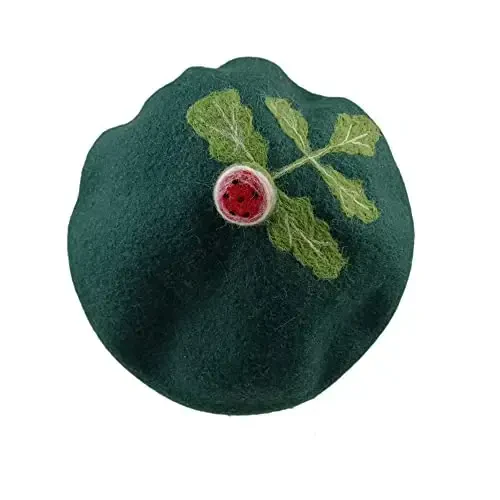 Zasy Casual Wool Beret Hat Classic French Artist Beanies Handmade Cap for Women - 5