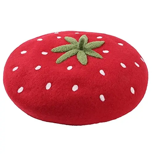 Zasy Günlük Yünlü Bere Şapka Klasik Fransız Ressam Beanie Kadınlar için El Yapımı Şapka 