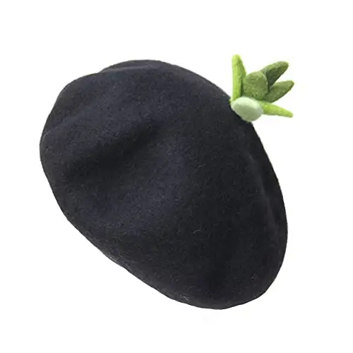 Zasy Casual Wool Beret Hat Classic French Artist Beanies Handmade Cap for Women 