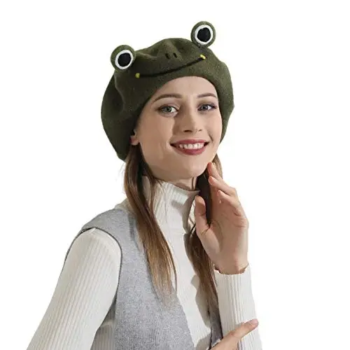 Zasy Wool Beret shlyapa Qo'lda ishlangan jun kigiz Multfilm Beanie Fransiya Ayollar Qizlar Kepka 