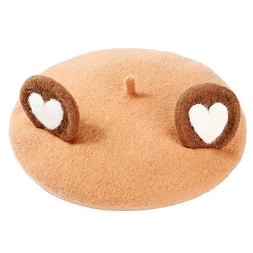 Zasy Wool Beret hat Handmade Wool Felt Cartoons Beanies French Women Girls Cap - ZASY (1)