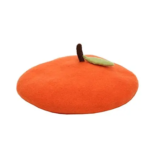 Zasy Wool Beret hat Handmade Wool Felt Cartoons Beanies French Women Girls Cap - 2