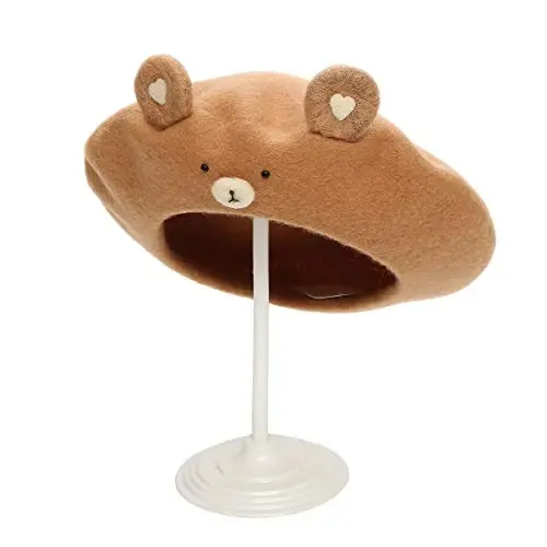 Zasy Wool Beret hat Handmade Wool Felt Cartoons Beanies French Women Girls Cap - ZASY