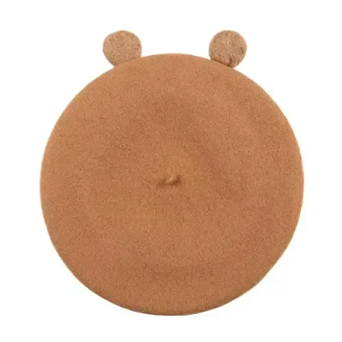 Zasy Wool Beret hat Handmade Wool Felt Cartoons Beanies French Women Girls Cap - 4
