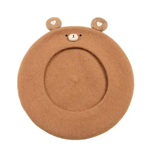 Zasy Wool Beret hat Handmade Wool Felt Cartoons Beanies French Women Girls Cap - ZASY (1)