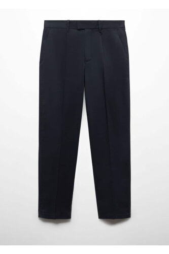 Зауженные хлопковые брюки с ремнём - 3