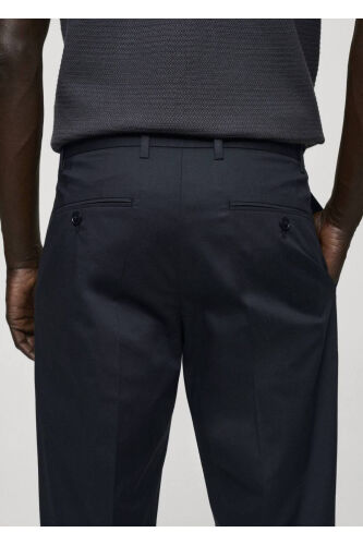 Зауженные хлопковые брюки с ремнём - 7