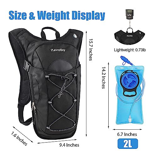 Zavothy Hydration Backpack with 2L Hydration Bladder Water Backpack for Hiking Hydration Pack for Running Cycling Hiking - Zavothy (1)