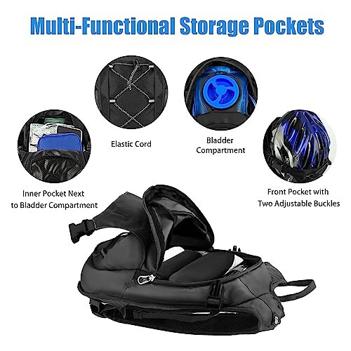 Zavothy Hydration Backpack with 2L Hydration Bladder Water Backpack for Hiking Hydration Pack for Running Cycling Hiking - 4