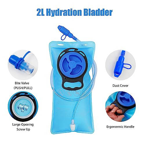 Zavothy Hydration Backpack with 2L Hydration Bladder Water Backpack for Hiking Hydration Pack for Running Cycling Hiking - 6