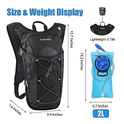 Zavothy Hydration Backpack with 2L Hydration Bladder Water Backpack for Hiking Hydration Pack for Running Cycling Hiking - 2