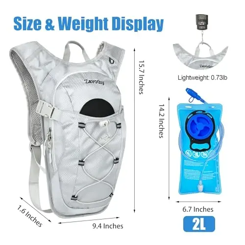 Zavothy Hydration Backpack with 2L Hydration Bladder Water Backpack for Hiking Hydration Pack for Running Cycling Hiking - 2