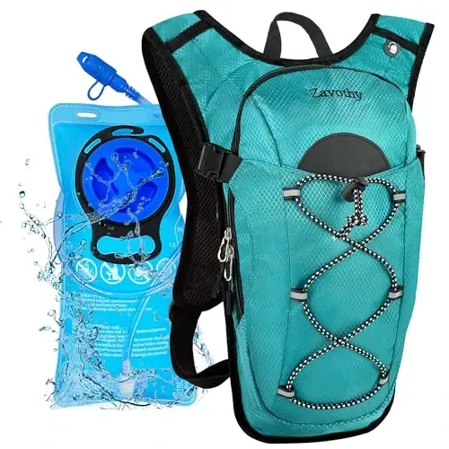 Zavothy Hydration Backpack with 2L Hydration Bladder Water Backpack for Hiking Hydration Pack for Running Cycling Hiking - 1