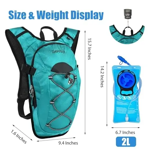 Zavothy Hydration Backpack with 2L Hydration Bladder Water Backpack for Hiking Hydration Pack for Running Cycling Hiking - 2