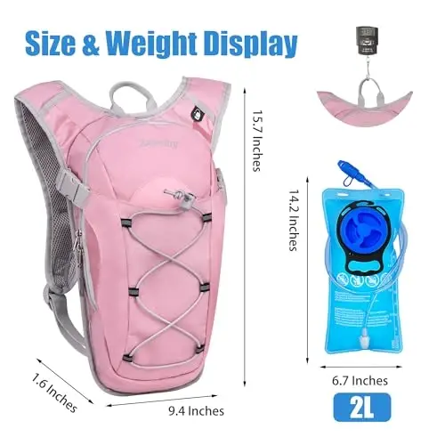 Zavothy Hydration Backpack with 2L Hydration Bladder Water Backpack for Hiking Hydration Pack for Running Cycling Hiking - 2