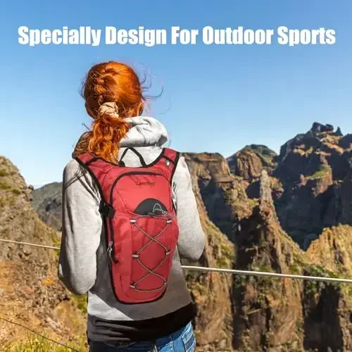Zavothy Hydration Backpack, 2L Hydration Bladder bilan yurish uchun suv xaltasi, yugurish, velosipedda yurish va sayr qilish uchun gidratsiya to'plami - 6