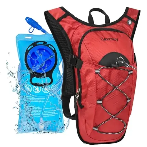 Zavothy Hydration Backpack, 2L Hydration Bladder bilan yurish uchun suv xaltasi, yugurish, velosipedda yurish va sayr qilish uchun gidratsiya to'plami - 1