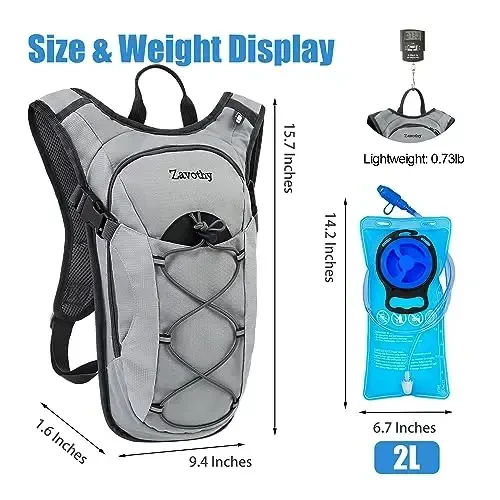 Zavothy Hydration Backpack with 2L Hydration Bladder Water Backpack for Hiking Hydration Pack for Running Cycling Hiking - ZAVOTHY (1)