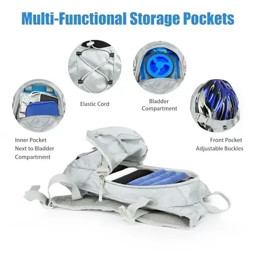 Zavothy Hydration Backpack with 2L Hydration Bladder Water Backpack for Hiking Hydration Pack for Running Cycling Hiking - 4