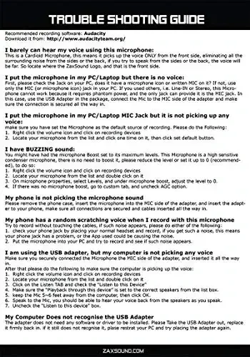 ZaxSound Professional Cardioid Condenser Microphone with Tripod Stand for PC, Laptop, iPhone, iPad, Android Phones, Tablets, Xbox and YouTube Recording, Black - 6