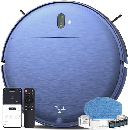 ZCWA Robot Vacuum and Mop Combo, 2 in 1 Mopping Robotic Vacuum with WiFi/App, Robotic Vacuum Cleaner, Schedule Settings, Self-Charging, Ideal for Hard Floor, Pet Hair and Low Pile Carpet - 1