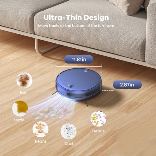 ZCWA Robot Vacuum and Mop Combo, 2 in 1 Mopping Robotic Vacuum with WiFi/App, Robotic Vacuum Cleaner, Schedule Settings, Self-Charging, Ideal for Hard Floor, Pet Hair and Low Pile Carpet - 5