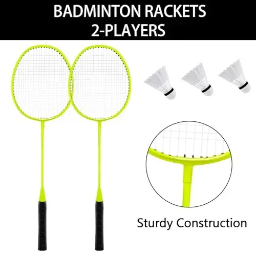 Zdgao Volleyball and Badminton Combo Set for Backyard - 20FT/32FT Volleyball/Badminton Net with Adjustable Height Pole,Anti-Sag System,Volley Ball, Badminton Racquets,Boundary Line and Carry Bag - 6