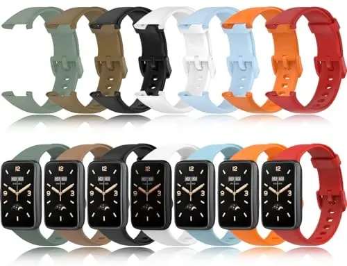 Z.DuDuZAZA 7 Pack Wristbands Compatible for Xiaomi Mi Band 7 Pro Straps Replacement TPU Silicone Watch Band Adjustable & Colorful Compatible for Xiaomi Smart Band 7 Pro Bands - 1