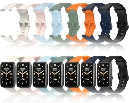 Z.DuDuZAZA 7 Pack Wristbands Compatible for Xiaomi Mi Band 7 Pro Straps Replacement TPU Silicone Watch Band Adjustable & Colorful Compatible for Xiaomi Smart Band 7 Pro Bands - 1