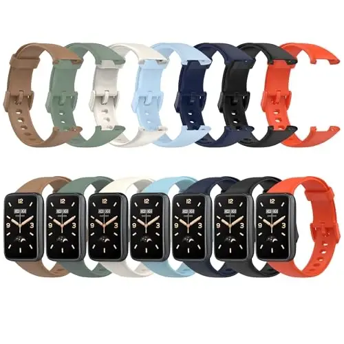 Z.DuDuZAZA 7 Pack Wristbands Compatible for Xiaomi Mi Band 7 Pro Straps Replacement TPU Silicone Watch Band Adjustable & Colorful Compatible for Xiaomi Smart Band 7 Pro Bands - 2