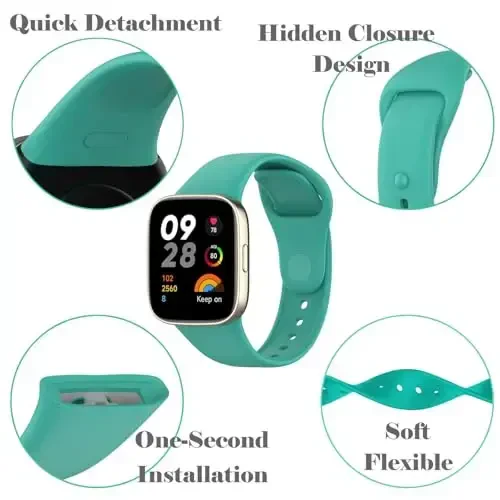 Z.DuDuZAZA Bands for Xiaomi Redmi Watch 3 Active/Redmi Watch 3 Straps for Women Men, 12 Pack Soft Silicone Strap Replacement Wristbands Compatible with Xiaomi Watch 3/Watch 3 Active - 3