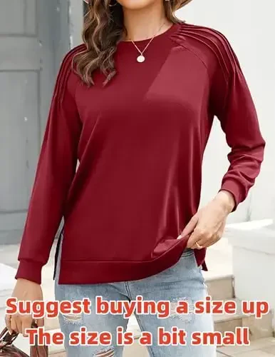 Zeagoo Christmas Tunic Sweatshirts for Women Crewneck Lightweight Sweaters Raglan Long Sleeve Shirts Fall Fashion Tops 2025 - 4