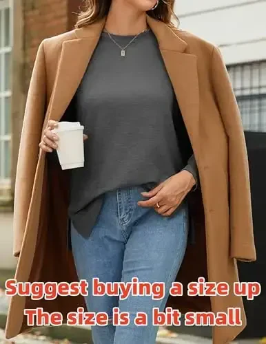 Zeagoo Fall Tops for Women 2025 Long Sleeve Shirts Casual Cotton Blouses Dressy Casual Pleated Tunics Sweartshirts - 3