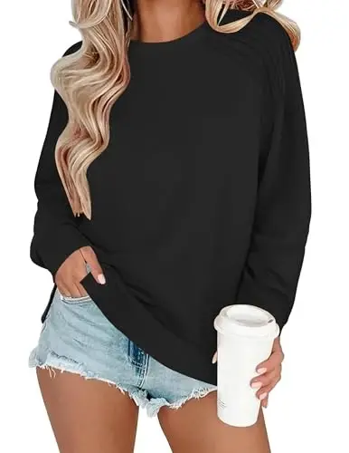 Zeagoo Fall Tops for Women 2025 Long Sleeve Shirts Casual Cotton Blouses Dressy Casual Pleated Tunics Sweartshirts - 6
