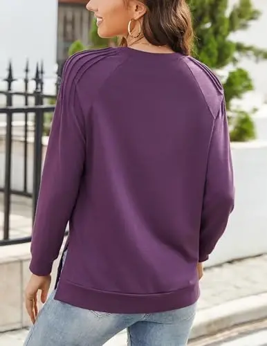 Zeagoo Tunic Sweatshirts for Women Crewneck Lightweight Sweaters Raglan Long Sleeve Shirts Spring Fashion Tops 2026 - 6