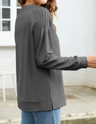 Zeagoo Tunic Sweatshirts for Women Crewneck Lightweight Sweaters Raglan Long Sleeve Shirts Spring Fashion Tops 2026 - 5