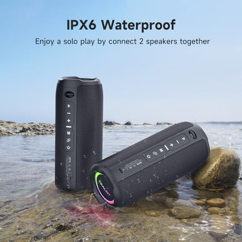 ZEALOT Ko'chma Bluetooth Karnay, Simsiz Bluetooth Karnay, Tashqi Su o'tkazmaydigan Karnay, IPX6, 40W Baland Stereo Ovoz Chuqur Bass, Uzoq O'ynash Vaqti, USB/TF/AUX, Telefon uchun Karnay, Plyaj, Piyoda yurish - Qora - 6