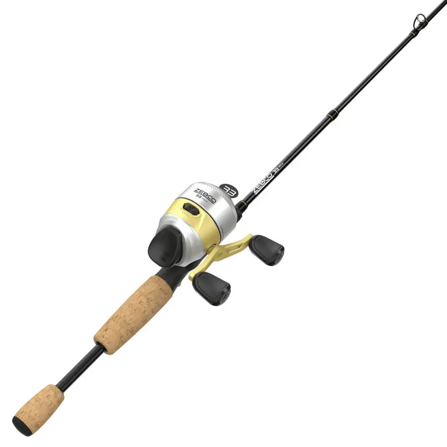 Zebco 33 Gold Spincast Reel and Fishing Rod Combo, 6-Foot Rod, Size 30 Reel, Silver/Gold - 1