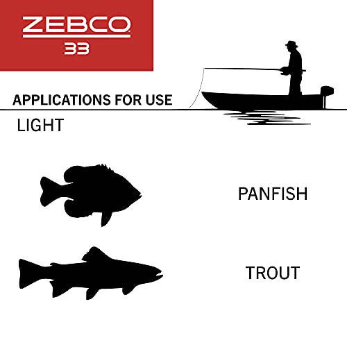 Zebco 33 Mikro Spincast Balıkçılık Makarası, Boyut 10 Makara, Değiştirilebilir Sağ veya Sol El Toplama, Dahili Isırık Uyarısı, 4 lb Zebco Cajun Misinayla Önceden Sarılı, Gümüş/Siyah - 6