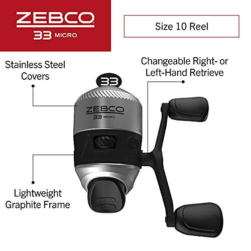 Zebco 33 Mikro Spincast Makara ve 2 Parçalı Olta Seti, 4.5 Fit Olta, Bonus Takım Paketi, Hızlı Ayarlı Anti-Geri Dönüşlü Olta Makarası ve Isırık Uyarısıyla - 3