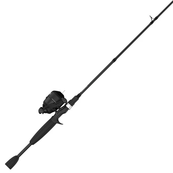 Zebco 33 Tactical Spincast Reel and Fishing Rod Combo, 6-Foot 2-Piece Fishing Pole, Size 30 Reel, Black - 6