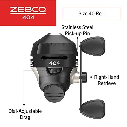 Zebco 404 Spincast Fishing Reel, - 2