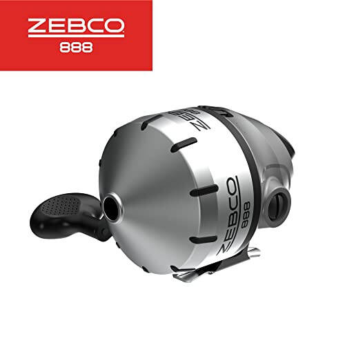 Zebco 888 Spincast Balıkçılık Makarası, Boyut 80 Makara, Değiştirilebilir Sağ veya Sol El Alma, Dahili Isırık Uyarısı, 2.6:1 Dişli Oranı, 25 lb Zebco Misinayla Önceden Sarılı, Gümüş - 4