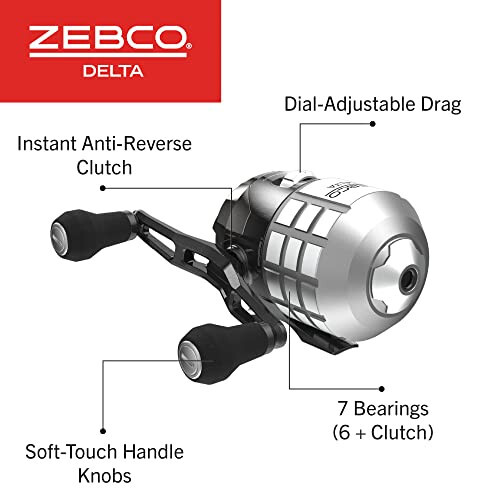 Zebco Delta Spincast Balıkçılık Makarası, Anında Tersine Dönüş Önleyici Debriyaj, Tüm Metal Dişliler, Değiştirilebilir Sağ veya Sol Elde Toplama - 3