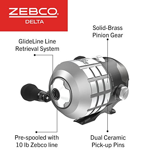 Zebco Delta Spincast Balıkçılık Makarası, Anında Tersine Dönüş Önleyici Debriyaj, Tüm Metal Dişliler, Değiştirilebilir Sağ veya Sol Elde Toplama - 4