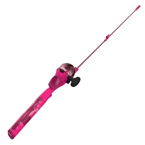 Zebco Youth 29-Inch Floating Spincast Reel and Fishing Rod Combo, Size 20 Reel, Pre-Spooled with 6-Pound Cajun Line - Zebco