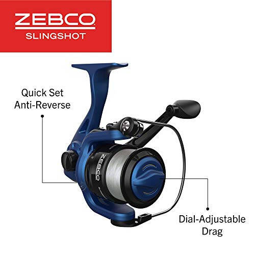 Zebco Slingshot Dönen Makara ve Olta Seti, 2 Parça Orta Hafif Dayanıklı Fiberglas Olta, Rahat EVA Sap, 8 Pound Cajun Balıkçılık Misinası ile Önceden Sarılı - 4