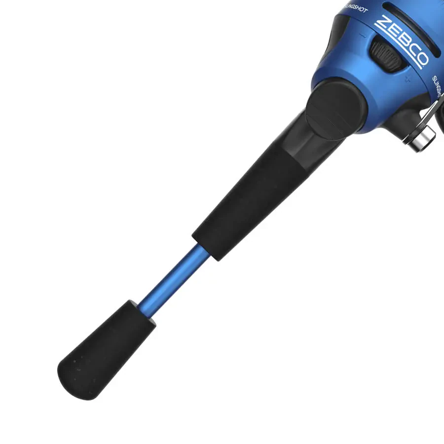 Zebco Slingshot Spincast Reel and Fishing Rod Combo, 5-Foot 6-Inch 2-Piece Fishing Pole, Size 30 Reel, Right-Hand Retrieve, Blue - 5