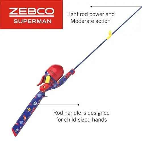 Zebco Youth Floating Spincast Reel and Fishing Rod Combo, Pre-Spooled with 6-Pound Cajun Line - 6