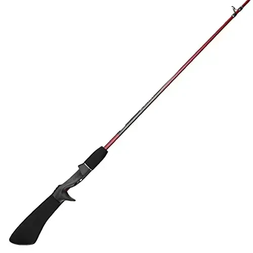 Zebco Z-Cast Casting Fishing Rod, 5-Foot 6-Inch 2-Piece Durable Z-Glass Fishing Pole, Comfortable EVA Pistol-Grip Rod Handle, Shock-Ring Guides, Medium-Light Power, Red - Modazone